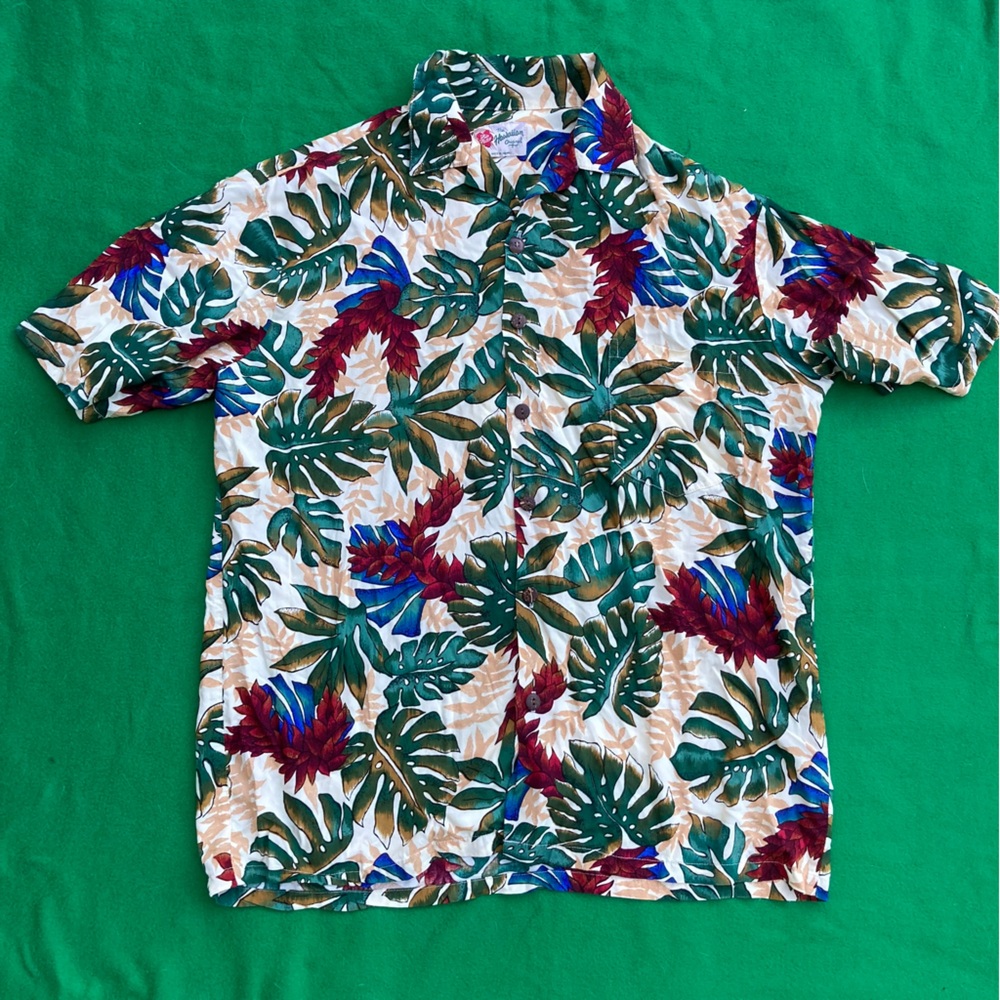 Tropical Leaf Print Men's Shirt